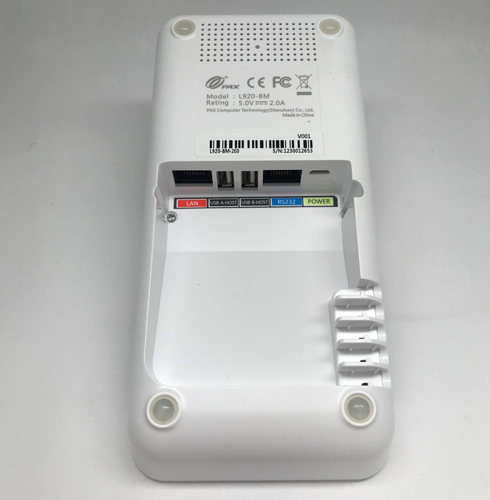 PAX L920 Base for A920 Charging and Multi-Com | Part Number: L920-BM-2E0